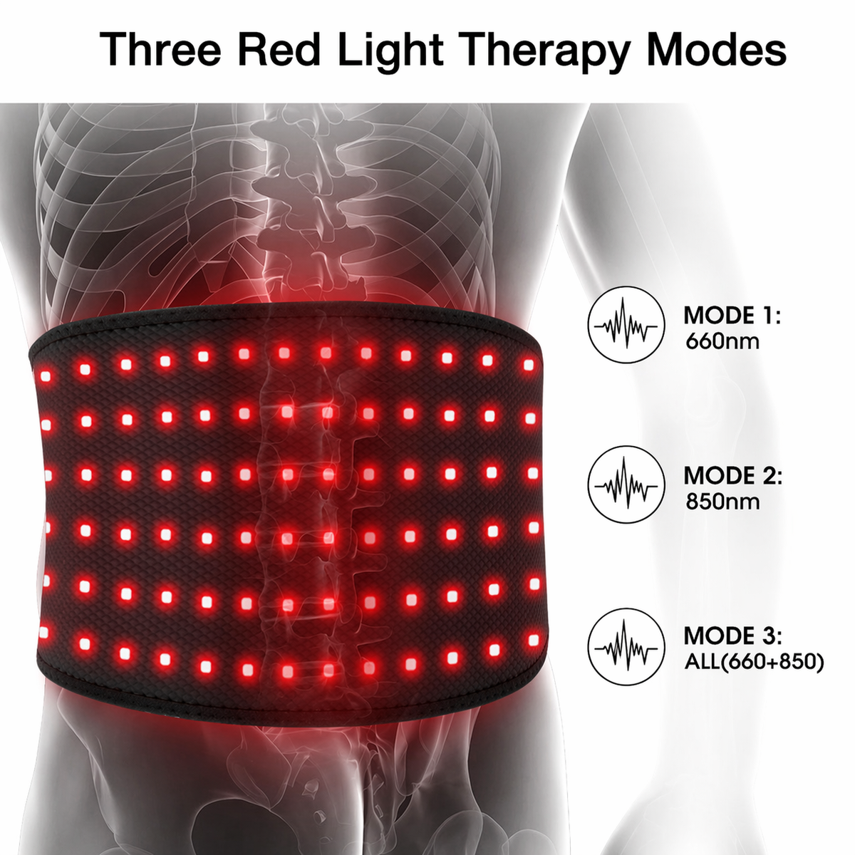 SORA Light Belt - Target Back Pain With Deep Red Light Therapy